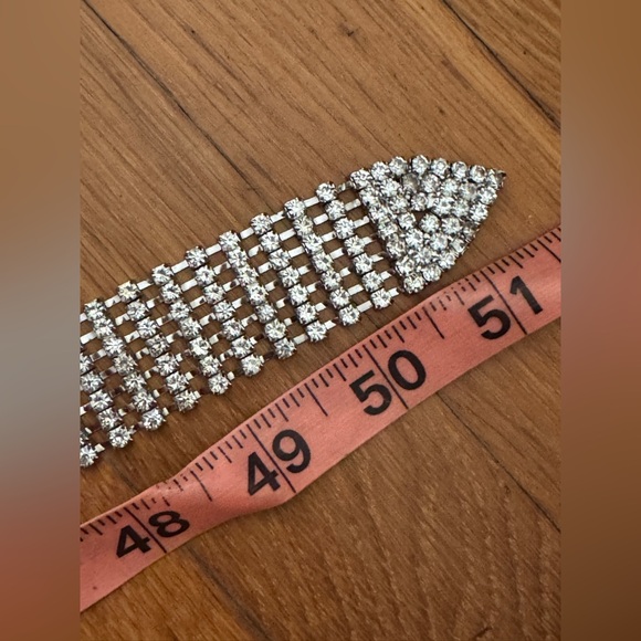 Y2K Silver Rhinestone Belt Sz XL - Picture 9 of 9